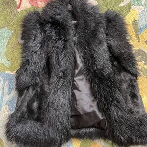 bebe Black Faux Fur Teddy Jacket